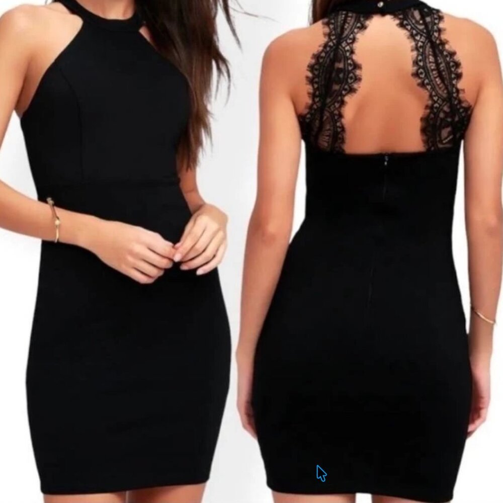 Lulu's Endlessly Alluring Black Lace Bodycon Dress *BRAND NEW* - Size:  XS